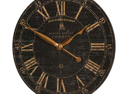 Bond Street Black 18" Wide Round Wall Clock