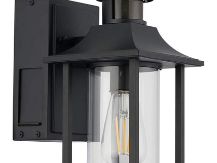 Brennan 11 1/2"H Black Dusk to Dawn Motion Sensor LED Outdoor Light