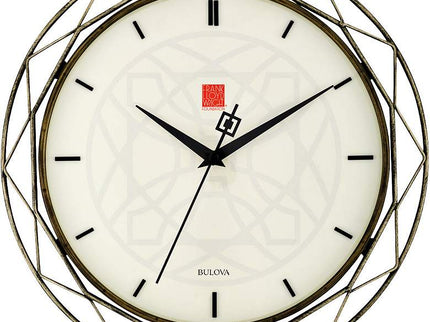 Bulova Luxfer Prism Aged Bronze 14" Round Wall Clock