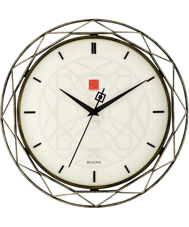 Bulova Luxfer Prism Aged Bronze 14" Round Wall Clock