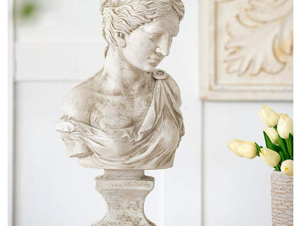 Bust of Women 22" High Antique White Statue
