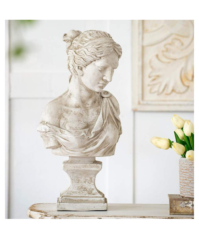 Bust of Women 22" High Antique White Statue