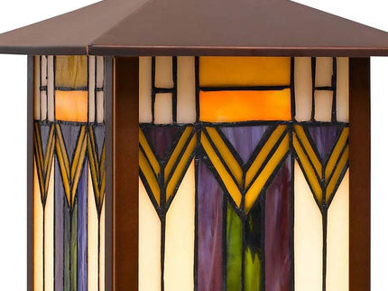 Cal Lighting 14" Bronze Tiffany-Style Mission Accent Table Lamp