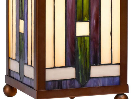 Cal Lighting 14" Bronze Tiffany-Style Mission Accent Table Lamp