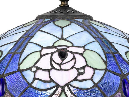 Cal Lighting Cobalt Blue Flower 19 3/4" Tiffany-Style Night Light Lamp