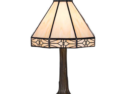 Cal Lighting Mission Gallery 13 1/2" Brass Tiffany Style Accent Lamp