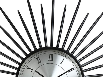 Castallia Black 28" Round Metal Sunburst Wall Clock
