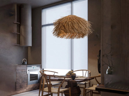 Solari Japanese-style Straw Rattan Chandelier