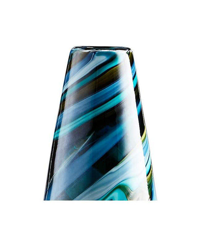 Chalcedony Large 19 3/4" High Multi-Color Blue Glass Vase