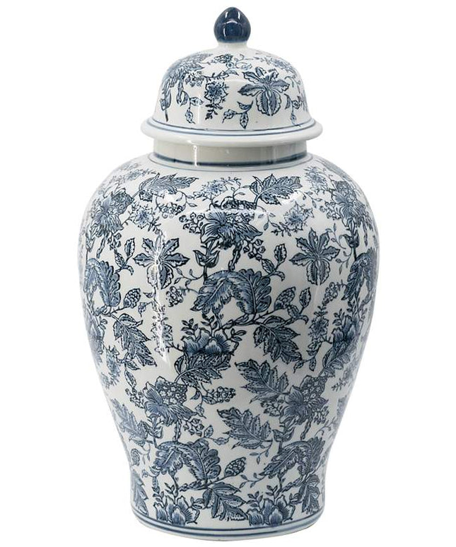 Chinoiserie 23 1/4" High Blue and White Ginger Jar with Lid