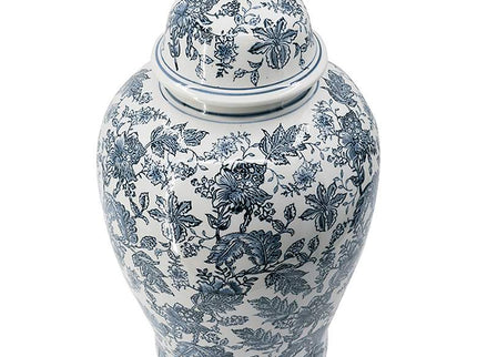 Chinoiserie 23 1/4" High Blue and White Ginger Jar with Lid