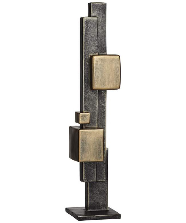 Cityscape 16 1/4" High Antique Brass Decorative Sculpture