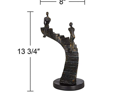 Climbing Stairs 13 3/4" High Bronze Sculpture