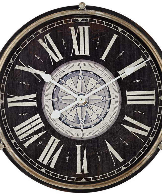 Dahlia Studios Carson 21 1/4" High Glossy Black Round Metal Wall Clock