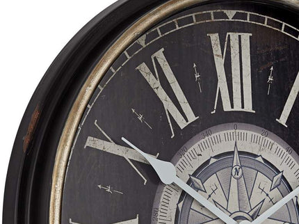 Dahlia Studios Carson 21 1/4" High Glossy Black Round Metal Wall Clock