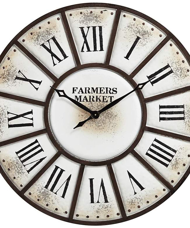 Dahlia Studios Farmers Market 39 1/4" Wide Rustic Metal Wall Clock
