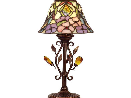 Dale Tiffany 15 1/4" High Crystal Jewel Peony Art Glass Accent Lamp