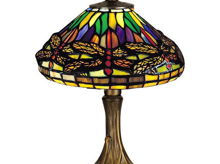 Dale Tiffany Dragonfly 11" High Brass Tiffany-Style Accent Lamp