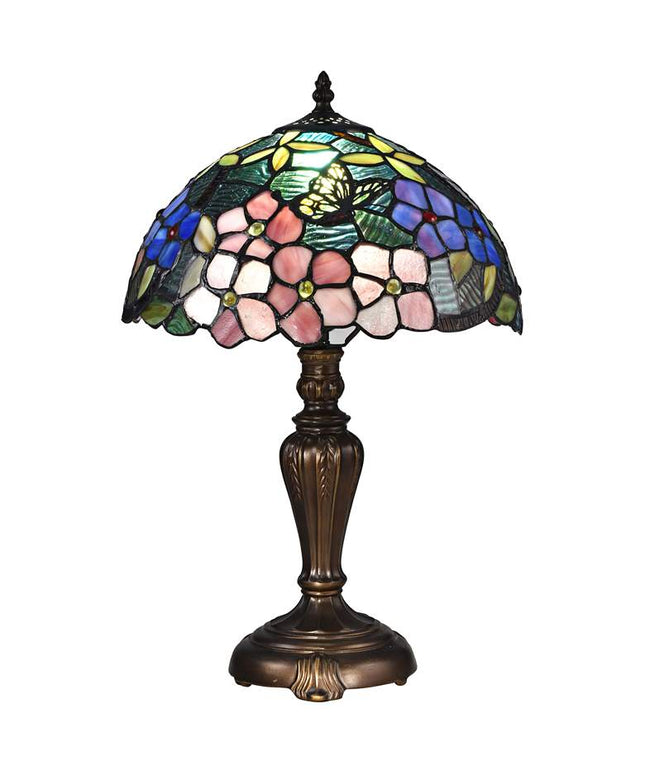 Dale Tiffany Fox Peony 19" High Bronze Tiffany-Style Accent Table Lamp
