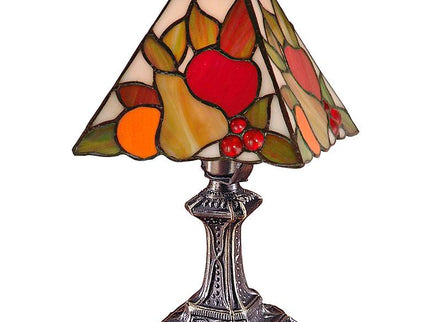 Dale Tiffany Fruit 11"H Antique Brass Art Glass Table Lamp