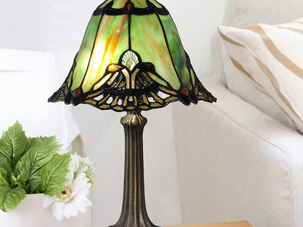 Dale Tiffany Haiawa 16"H Brass and Green Accent Table Lamp
