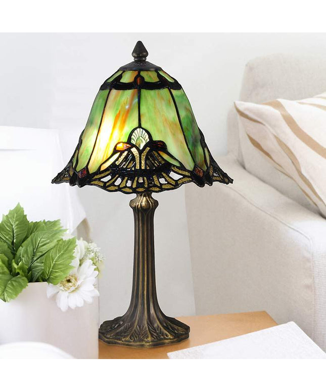 Dale Tiffany Haiawa 16"H Brass and Green Accent Table Lamp