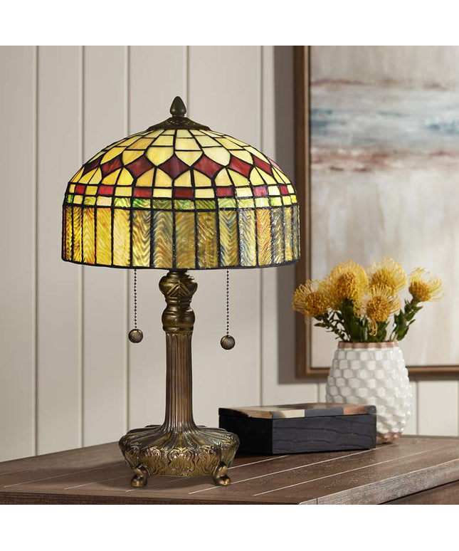 Dale Tiffany Mayor Island 19 1/2" Bronze Tiffany-Style Accent Lamp
