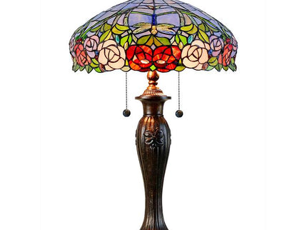 Dale Tiffany Zenia Fieldstone Rose Art Glass Table Lamp