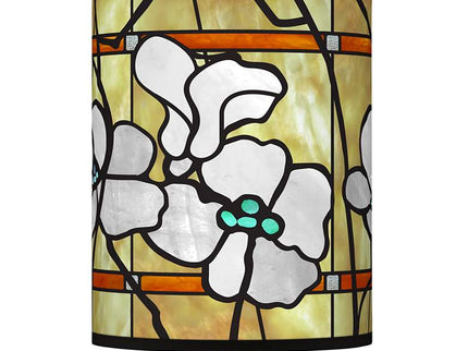 Droplet Accent Table Lamp with Magnolia Mosaic Pattern Printed Shade