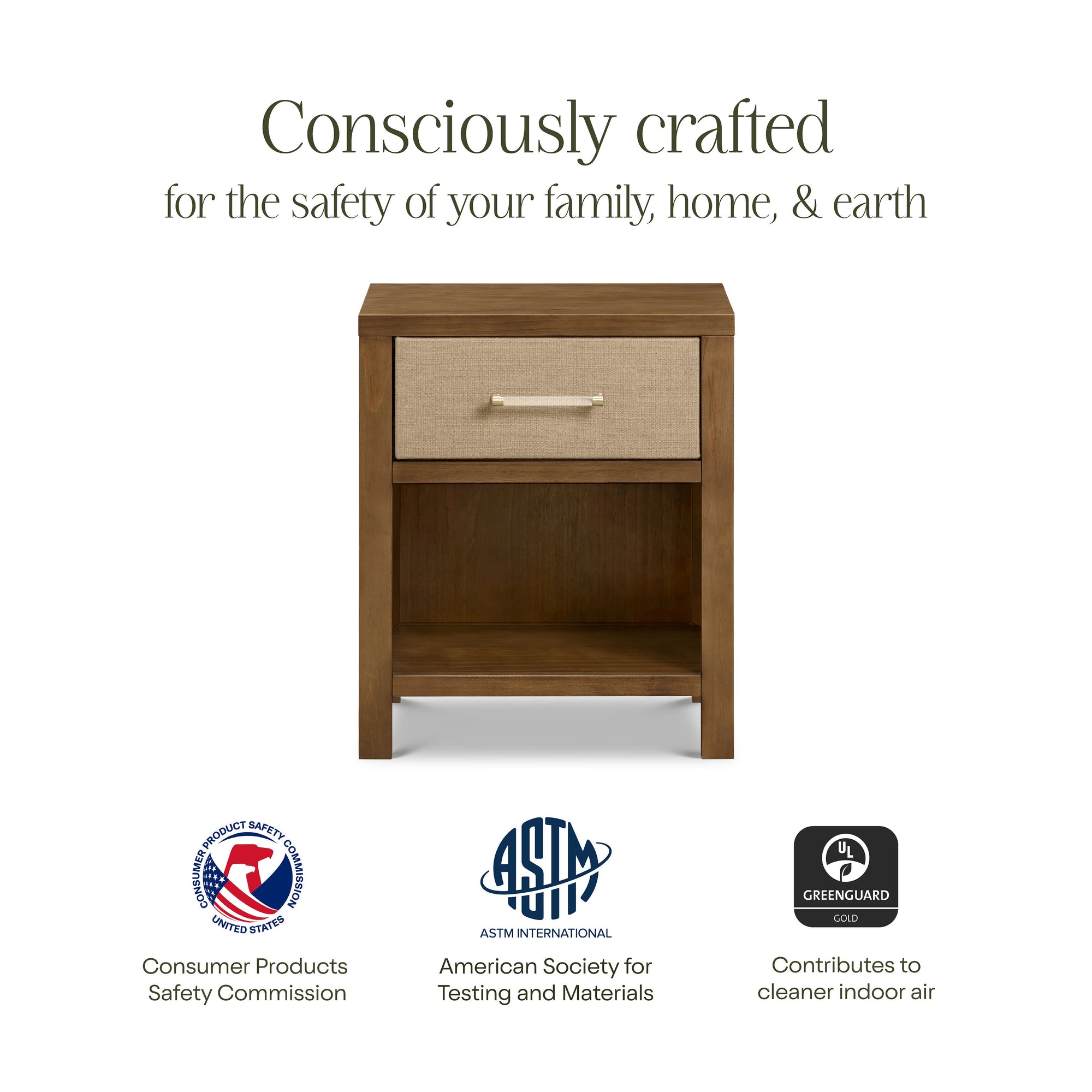 M24860NLPSEW,Namesake,Eloise Nightstand Assembled in Natural Walnut & Performance Sand Eco-Weave