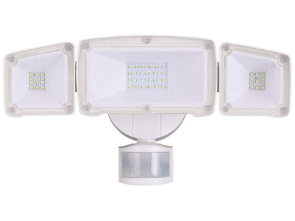 Eco-Star White Triple Flat Face Head LED Security Light