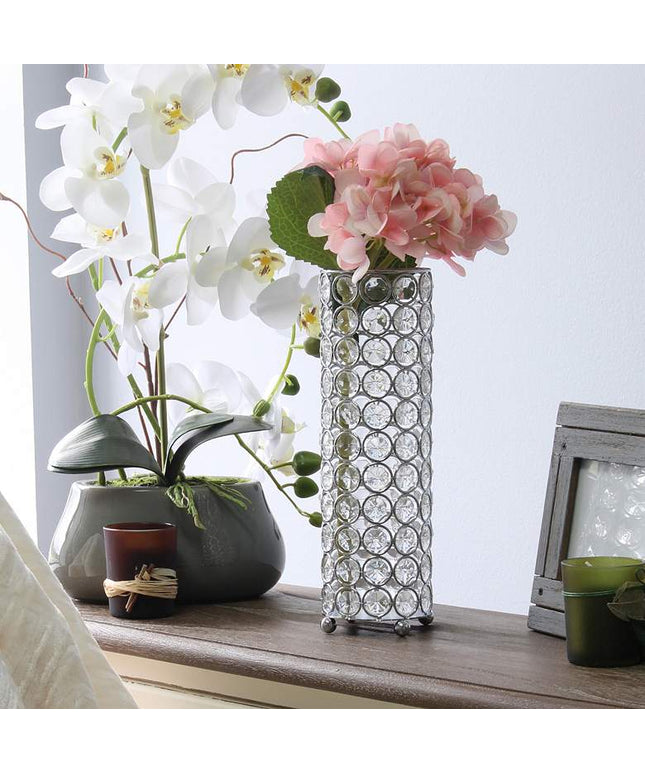 Elegant Designs Elipse 10 1/4" High Chrome Decorative Vase