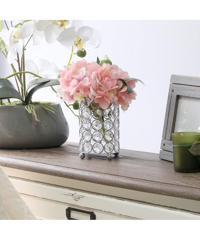 Elegant Designs Elipse 5" High Chrome Decorative Vase