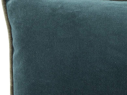 Emerson Lyla Solid Teal Cream 21"x13" Lumbar Throw Pillow