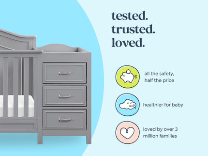 M12891G,DaVinci,Charlie 4-in-1 Convertible Crib & Changer in Grey