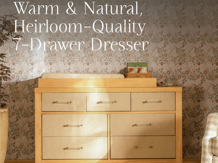 M24801HYPSEW,Namesake,Eloise 4-in-1 Convertible Crib in Honey & Performance Sand Eco-Weave