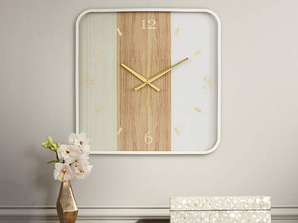 Fitzroy Painted Wood and White 17 1/4" Square Wall Clock