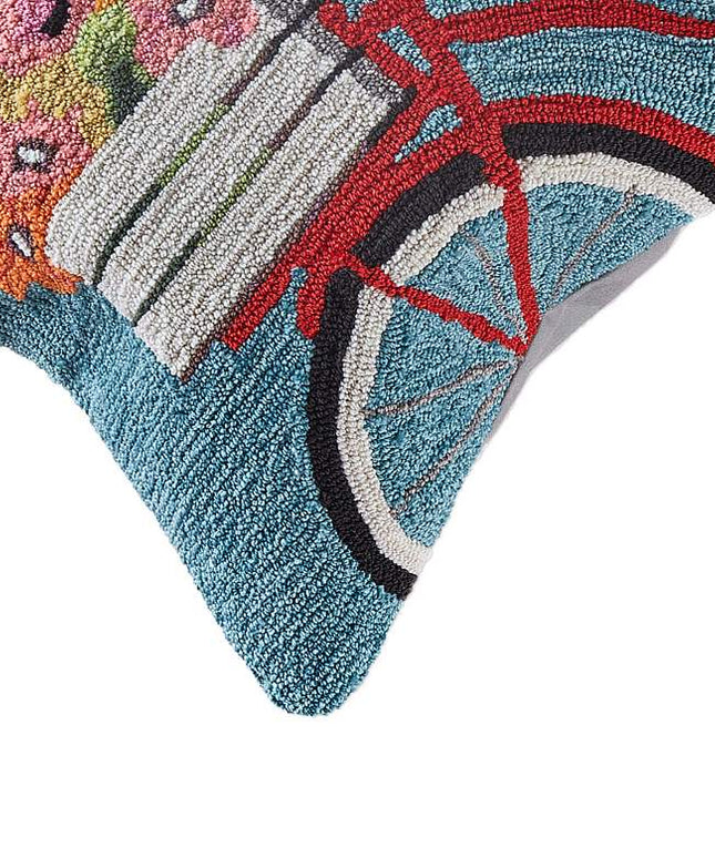 Frontporch Bike Ride 18" Square Indoor-Outdoor Pillow
