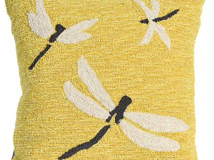 Frontporch Dragonfly Yellow 18" Square Indoor-Outdoor Pillow