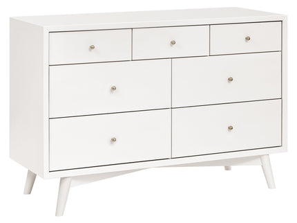 M15916RW,Palma 7-Drawer Double Dresser  Assembled in Warm White