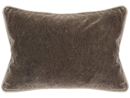 Grandeur Chocolate 20" x 14" Cotton Velvet Accent Pillow