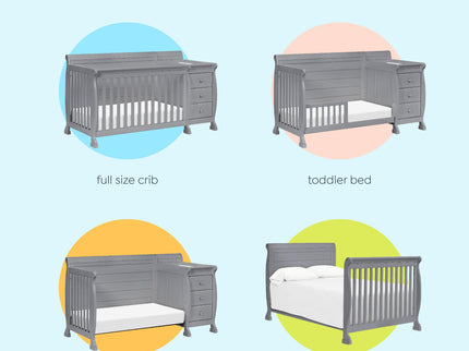 M5582G,DaVinci,Kalani 4-in-1 Convertible Crib & Changer in Grey