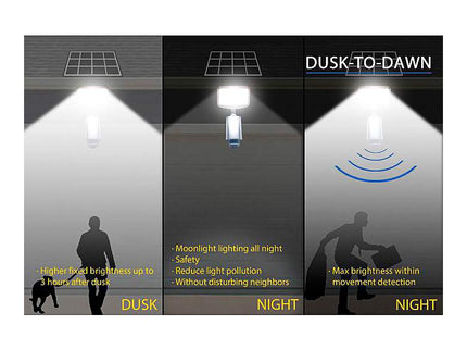 Impex 14" High White Solar Hybrid LED Flood Spot Light