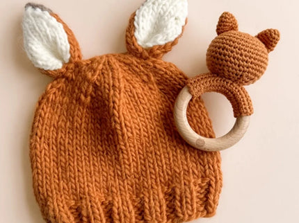 Fox Cotton Rattle Teether