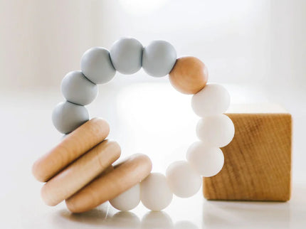 Silicone + Wood Teether Ring
