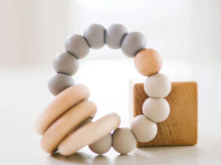 Silicone + Wood Teether Ring