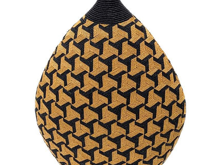 Jahia 21 1/2" High Natural Black Geometric Decorative Vase