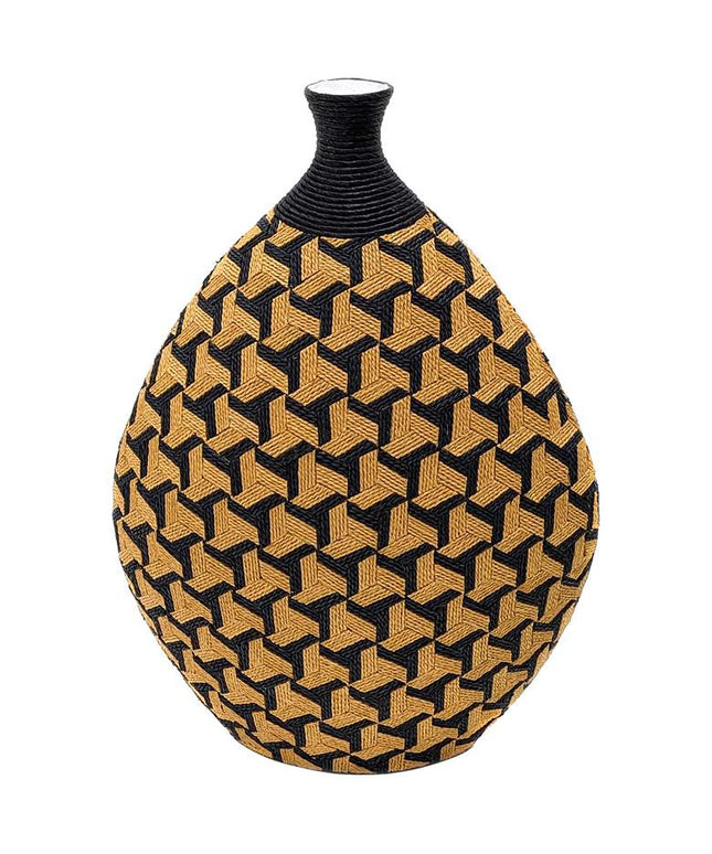 Jahia 21 1/2" High Natural Black Geometric Decorative Vase