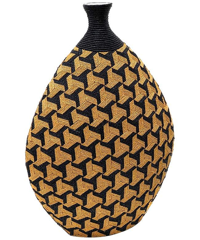 Jahia 21 1/2" High Natural Black Geometric Decorative Vase