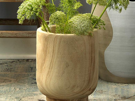 Jamie Young Canyon 12" High Brown Natural Wood Vase